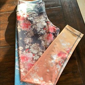 Floral asymmetric Niyama yoga pants